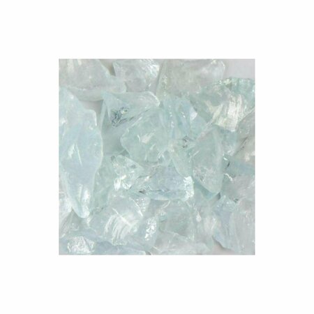 AMERICAN SPECIALTY GLASS Recycled Chunky Glass, Crystal Teal - Small - 0.25-0.5 in. - 10 lbs LCRTEALS-10